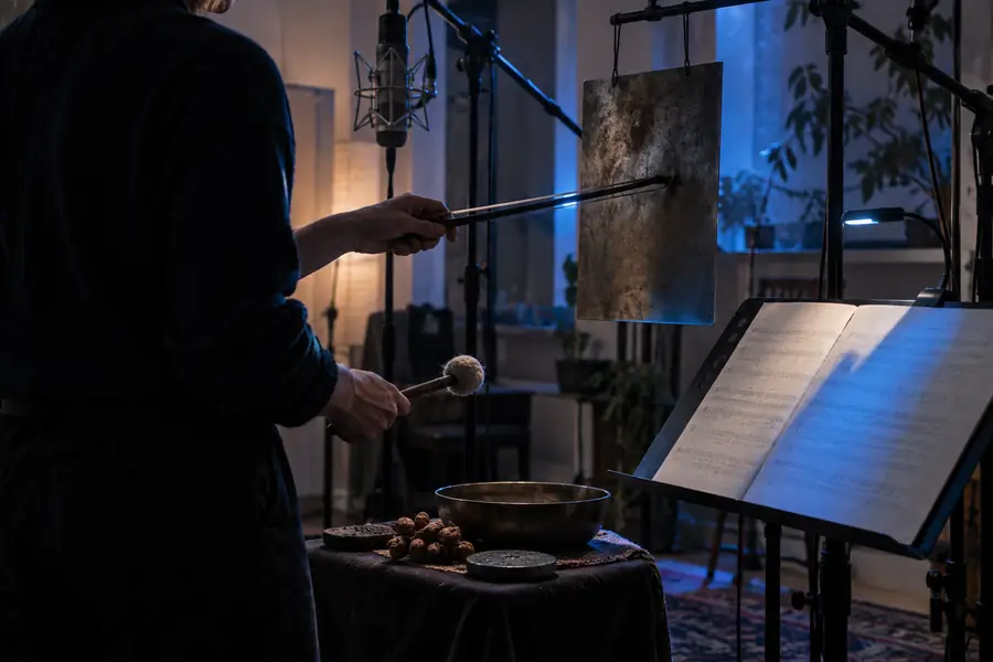 Illustration of a musical passage before an added sonic cue